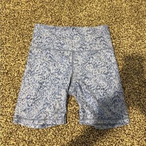 Athleta Women's Light Blue Patterned Bike Shorts